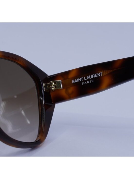 Saint Laurent SLM8/F 003 Sunglasses Havana Butterfly Frame, Brown Lenses